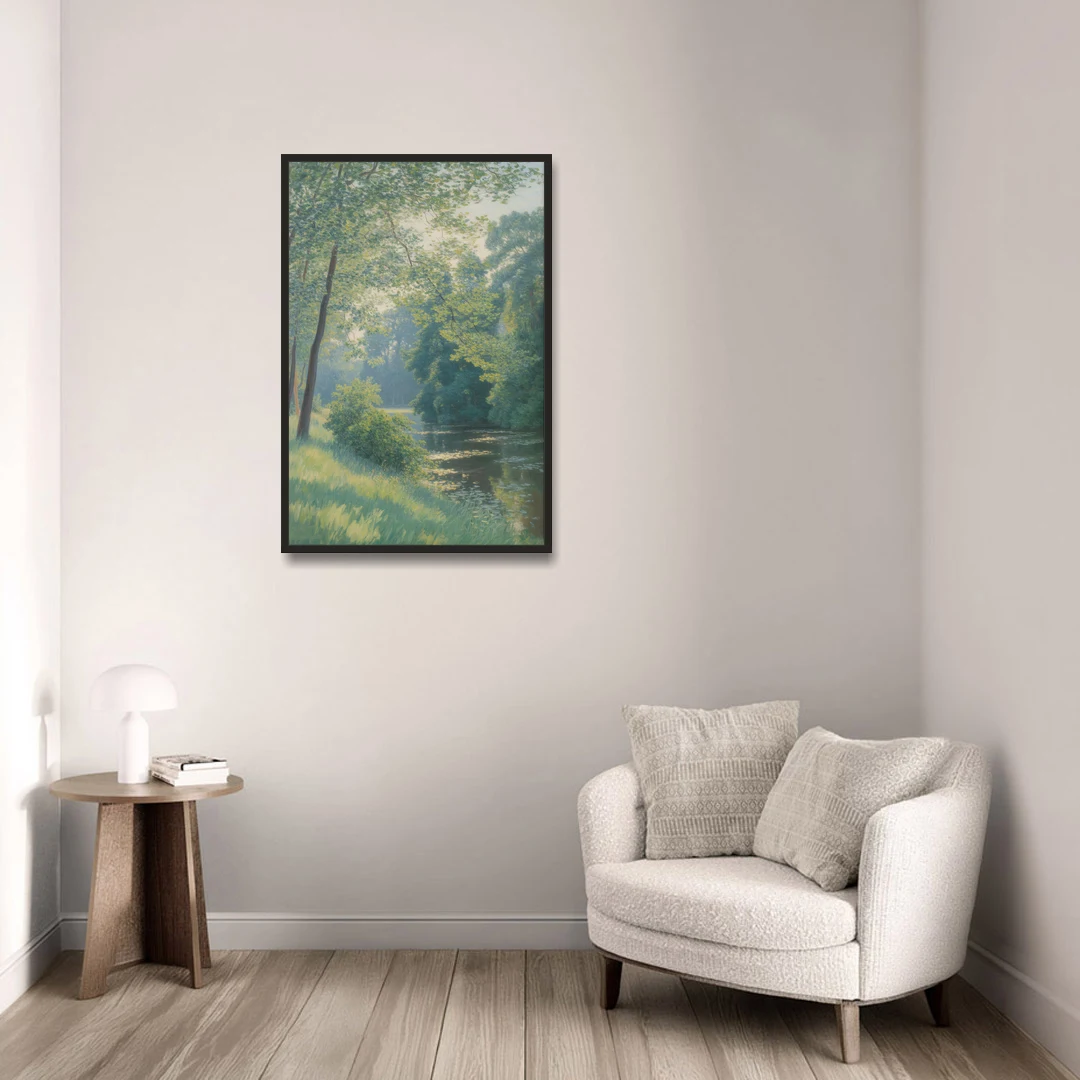 Djurgarden Serenity - Black Framed Canvas Wall Art - Sofa - 24x36