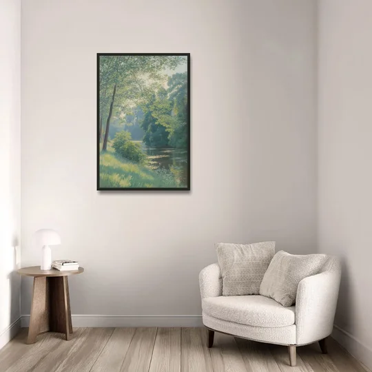 Djurgarden Serenity - Black Framed Canvas Wall Art - Sofa - 24x36