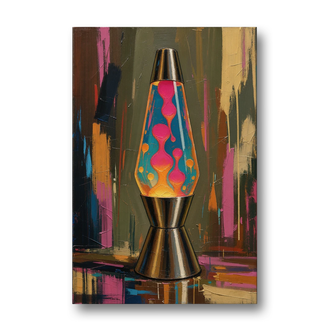 Dorm Wall Decor Lava Lamp in Molten Pink - Canvas Wall Art - Front