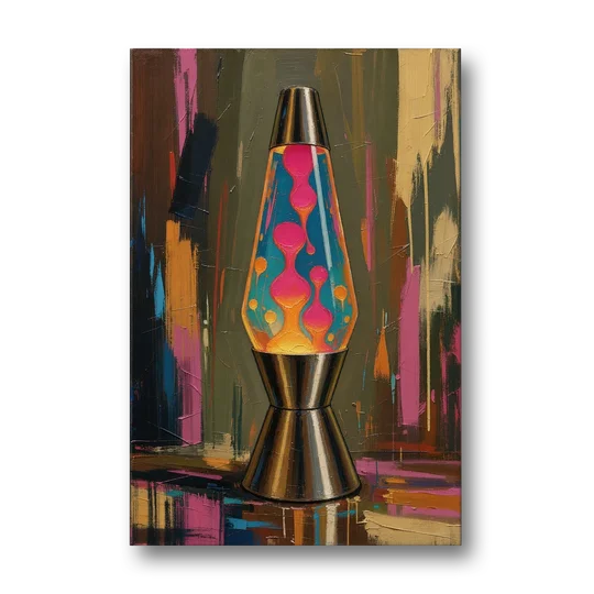 Dorm Wall Decor Lava Lamp in Molten Pink - Canvas Wall Art - Front