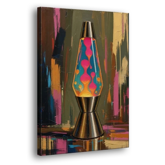 Dorm Wall Decor Lava Lamp in Molten Pink - Canvas Wall Art - Side