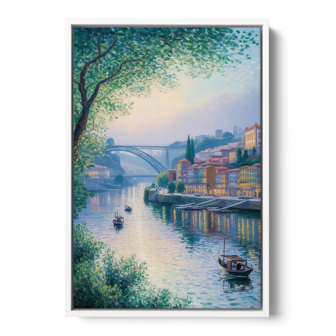 Douro River Serenity - White Framed Canvas Wall Art - Front