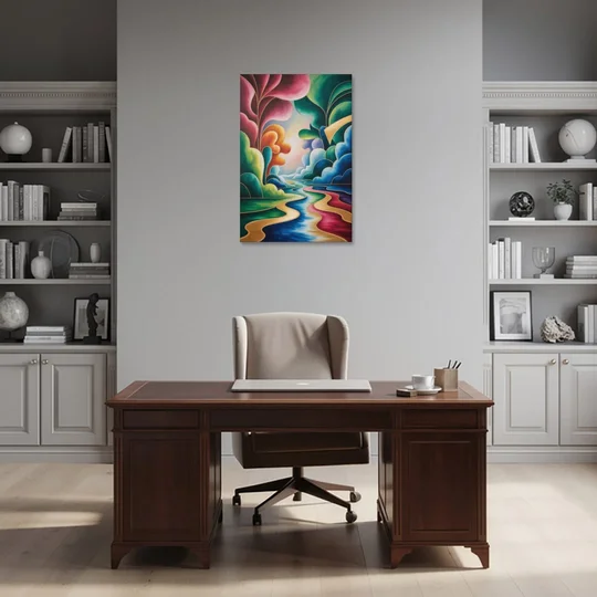 Dreamlike JewelToned Colorful Abstract - Canvas Wall Art - Office - 24x36