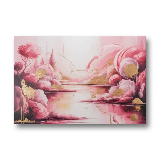 Dreamy Ethereal Pink Abstract - Canvas Wall Art - Front