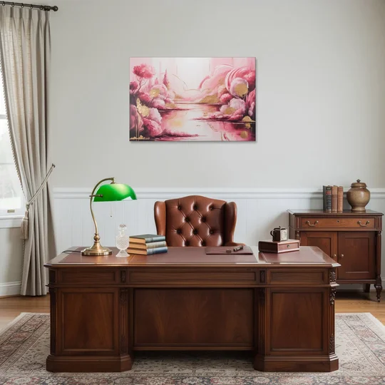 Dreamy Ethereal Pink Abstract - Canvas Wall Art - Office - 36x24
