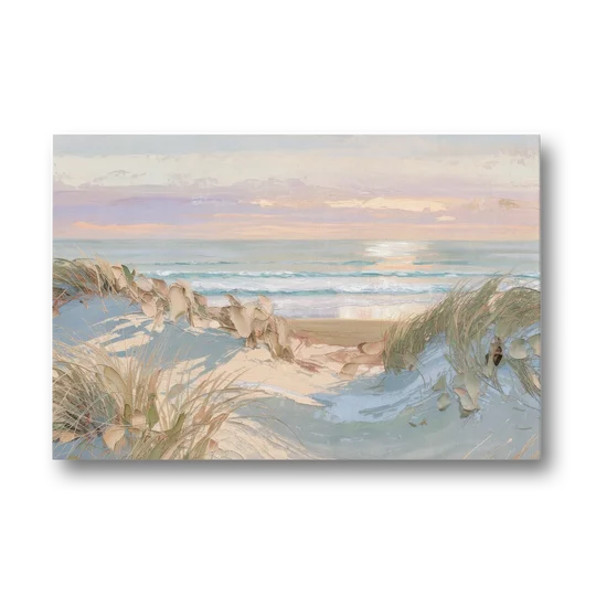 Dune Grass Path to a Pastel Sea for the Bedroom - Canvas Wall Art - Front