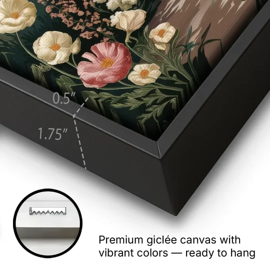 Dunedin Botanical Gardens - Black Framed Canvas Wall Art - Gallery Wrap Corner
