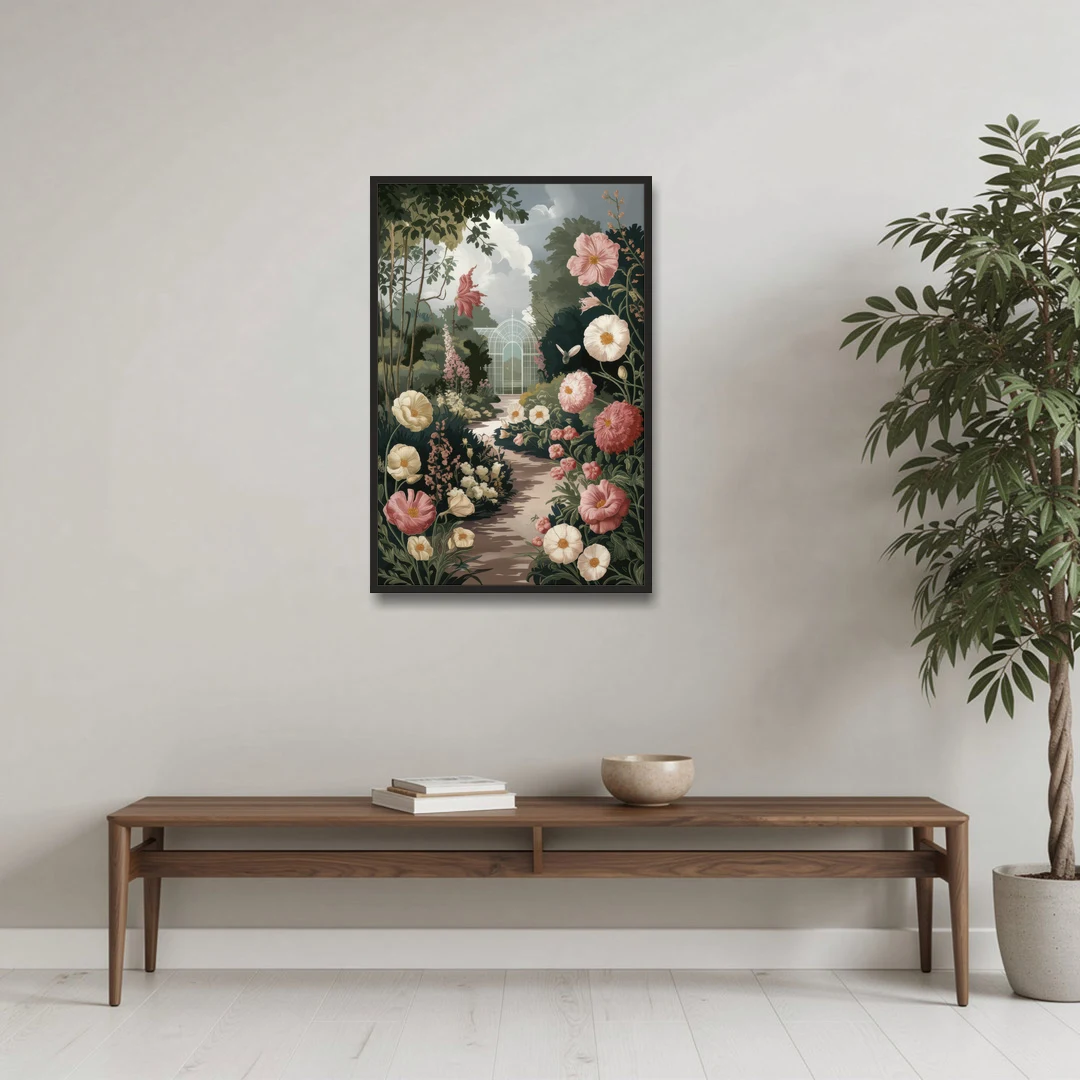 Dunedin Botanical Gardens - Black Framed Canvas Wall Art - Coffee Table - 24x36