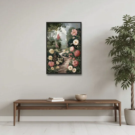 Dunedin Botanical Gardens - Black Framed Canvas Wall Art - Coffee Table - 24x36
