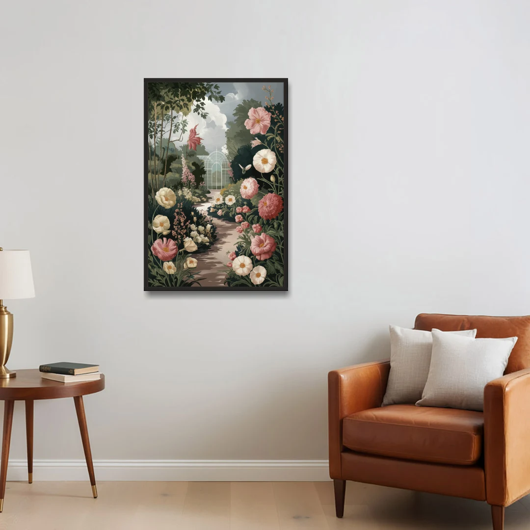 Dunedin Botanical Gardens - Black Framed Canvas Wall Art - Sofa - 24x36