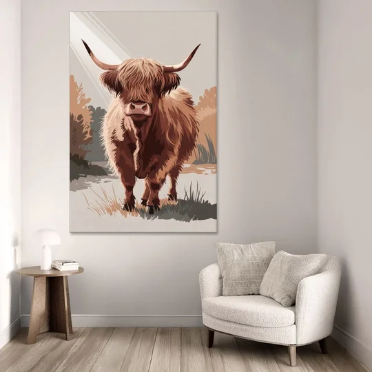Highland Cows Charm - Canvas Wall Art - Sofa - 40x60