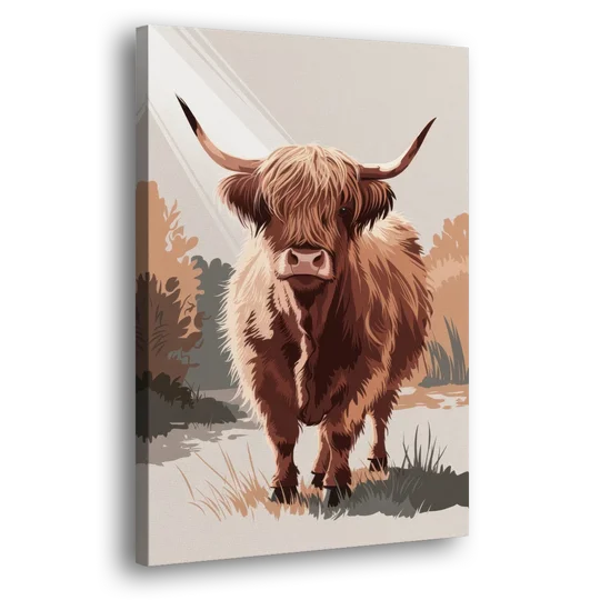 Highland Cows Charm - Canvas Wall Art - Side