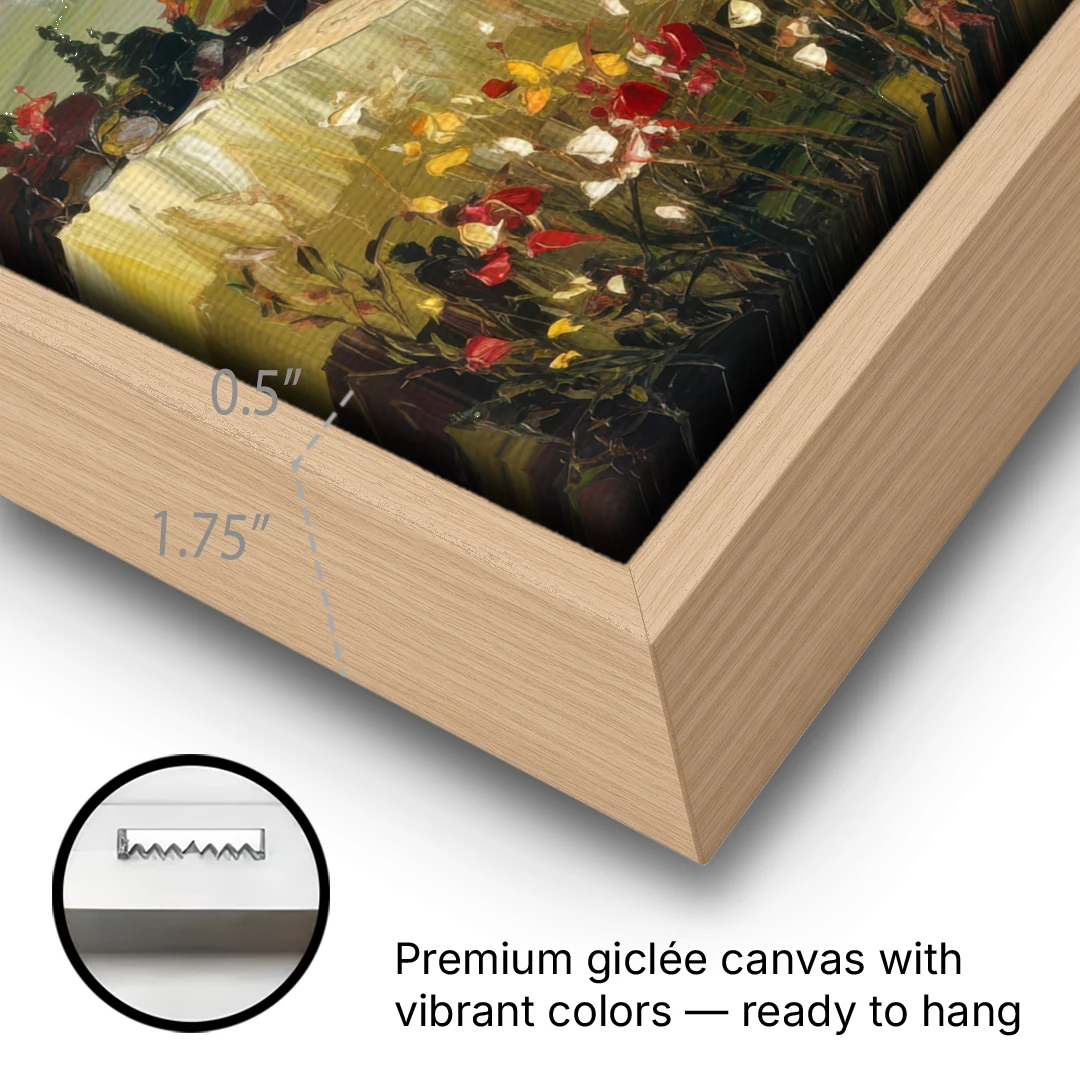 Dunedin Scenic Hills - Oak Framed Canvas Wall Art - Gallery Wrap Corner
