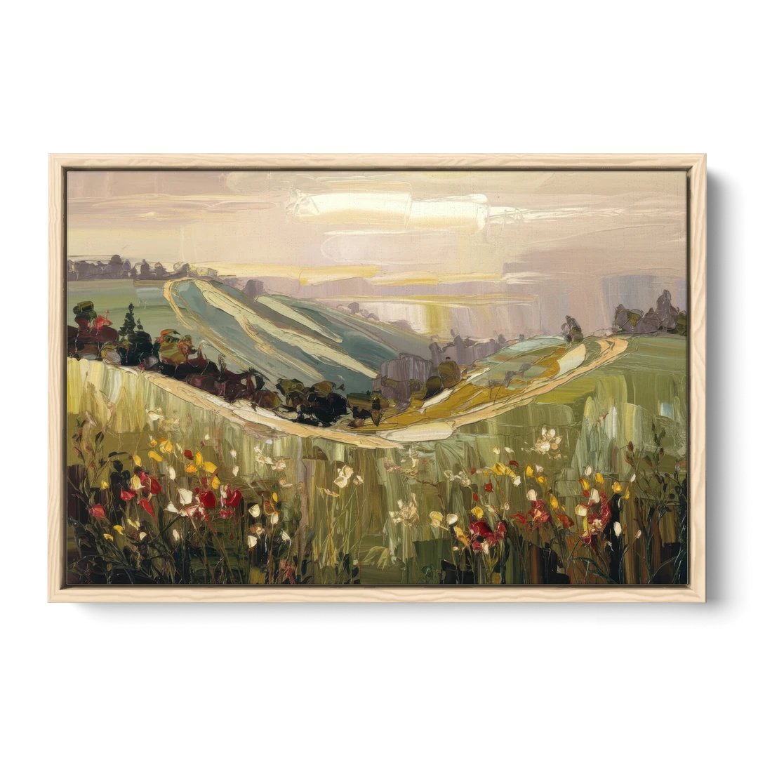 Dunedin Scenic Hills - Oak Framed Canvas Wall Art - Front