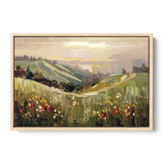 Dunedin Scenic Hills - Oak Framed Canvas Wall Art - Front