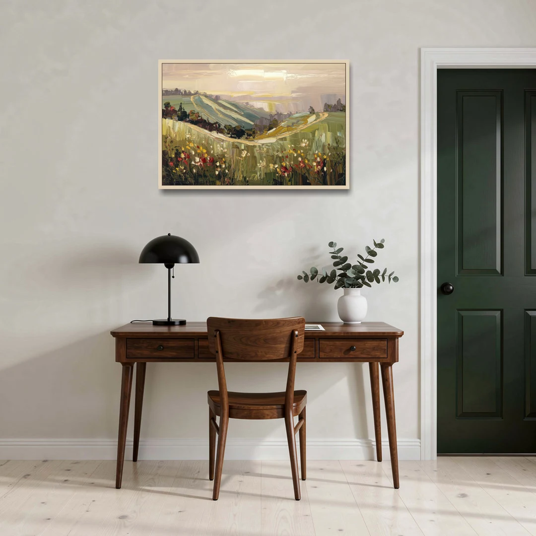 Dunedin Scenic Hills - Oak Framed Canvas Wall Art - Office - 36x24