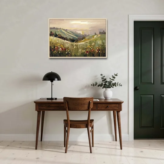 Dunedin Scenic Hills - Oak Framed Canvas Wall Art - Office - 36x24