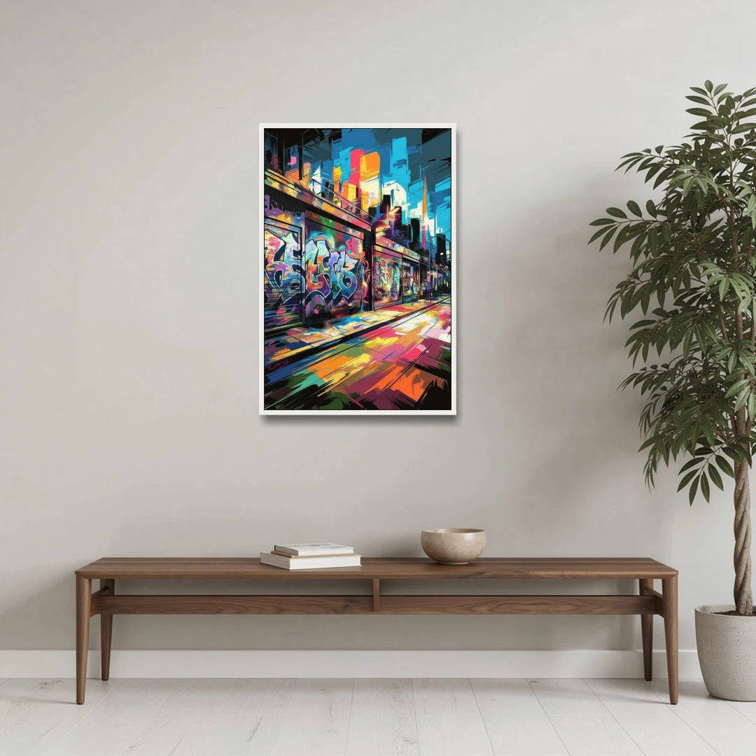 Dunedin Street Art Vibes - White Framed Canvas Wall Art - Coffee Table - 24x36