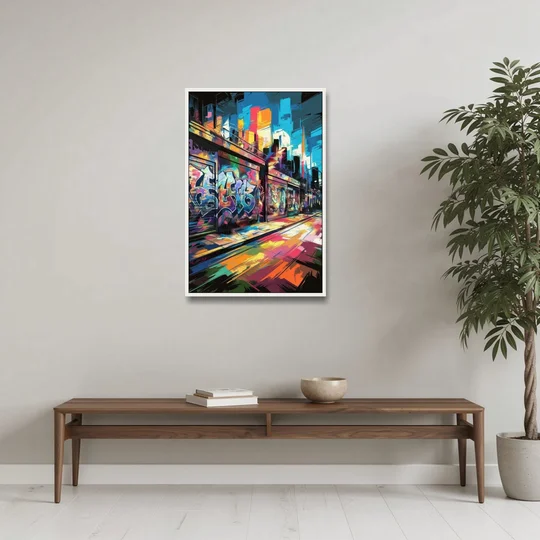 Dunedin Street Art Vibes - White Framed Canvas Wall Art - Coffee Table - 24x36