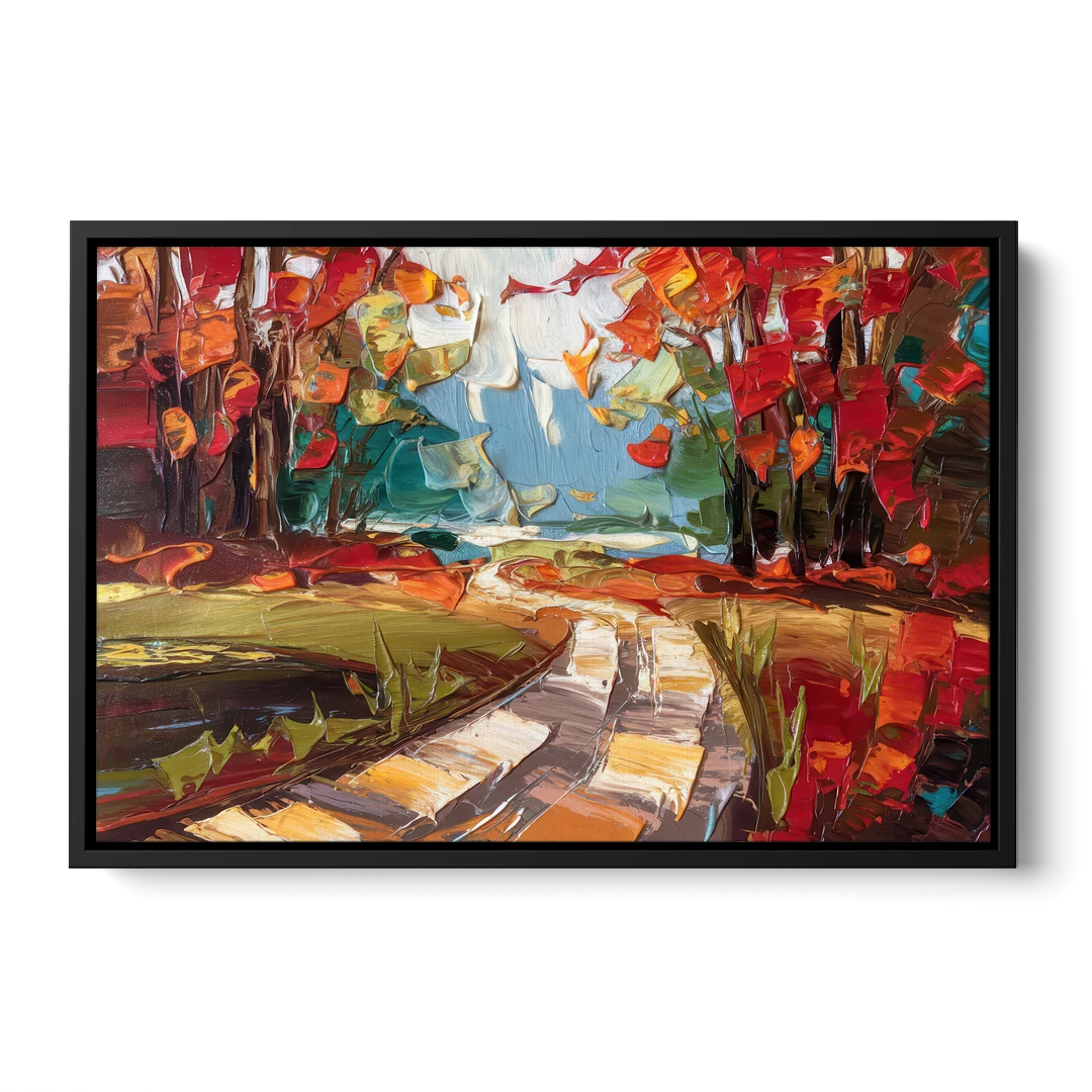 Durham Autumn Colors - Black Framed Canvas Wall Art - Front