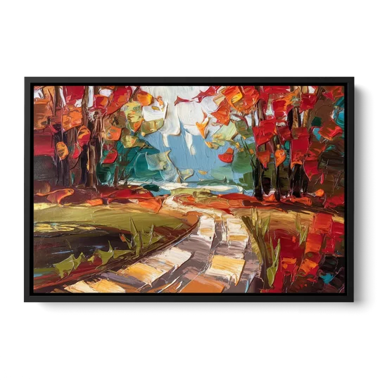 Durham Autumn Colors - Black Framed Canvas Wall Art - Front