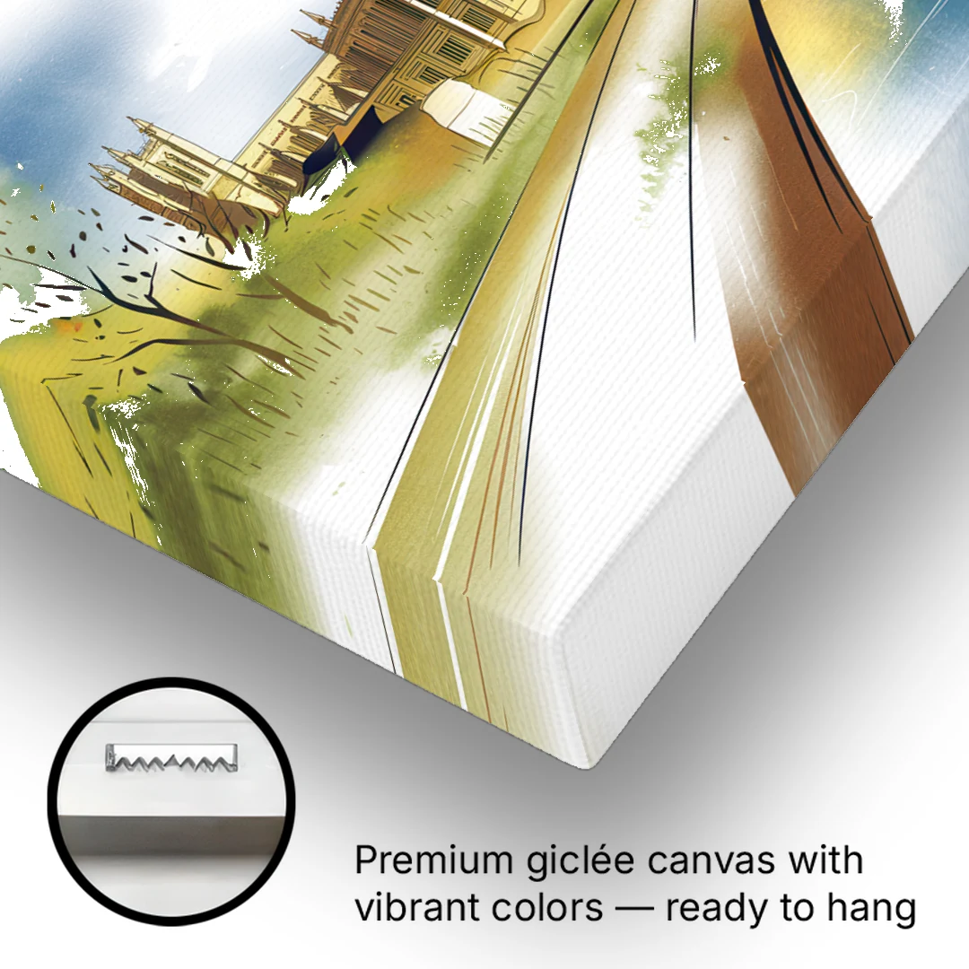 Durham Cultural Landmarks - Canvas Wall Art - Gallery Wrap Corner