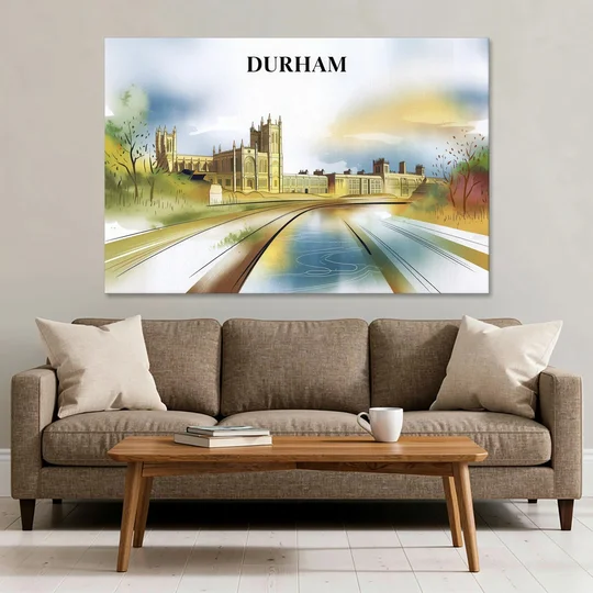 Durham Cultural Landmarks - Canvas Wall Art - Sofa - 60x40