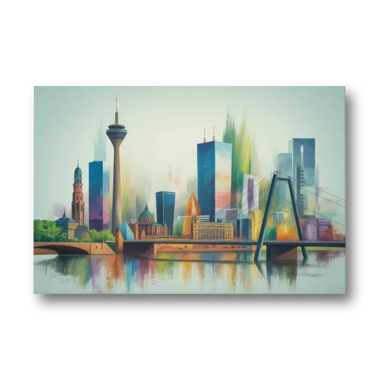 Dusseldorf Skyline - Canvas Wall Art - Front
