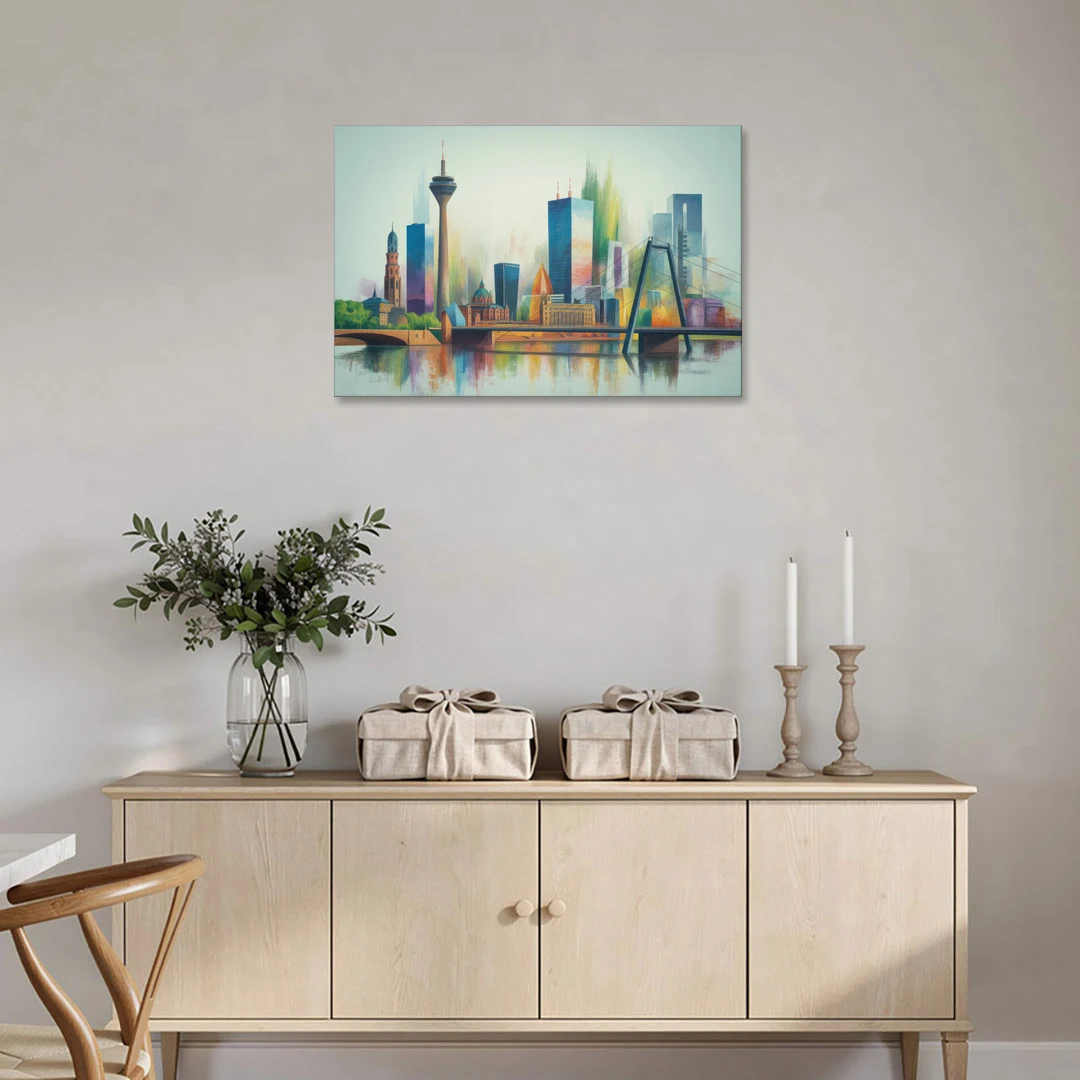 Dusseldorf Skyline - Canvas Wall Art - Coffee Table - 36x24