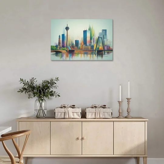 Dusseldorf Skyline - Canvas Wall Art - Coffee Table - 36x24