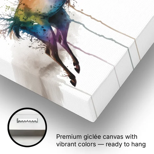 Dynamic Deer Leap - Canvas Wall Art - Gallery Wrap Corner