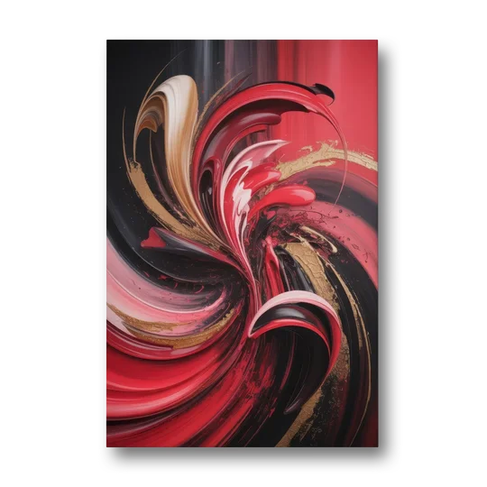 Dynamic Swirl Red Abstract - Canvas Wall Art - Front