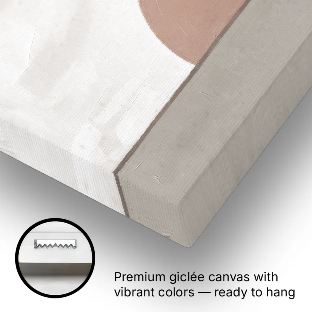 Earth Tone Abstract Art with Adobe Rose Half Sun - Canvas Wall Art - Gallery Wrap Corner
