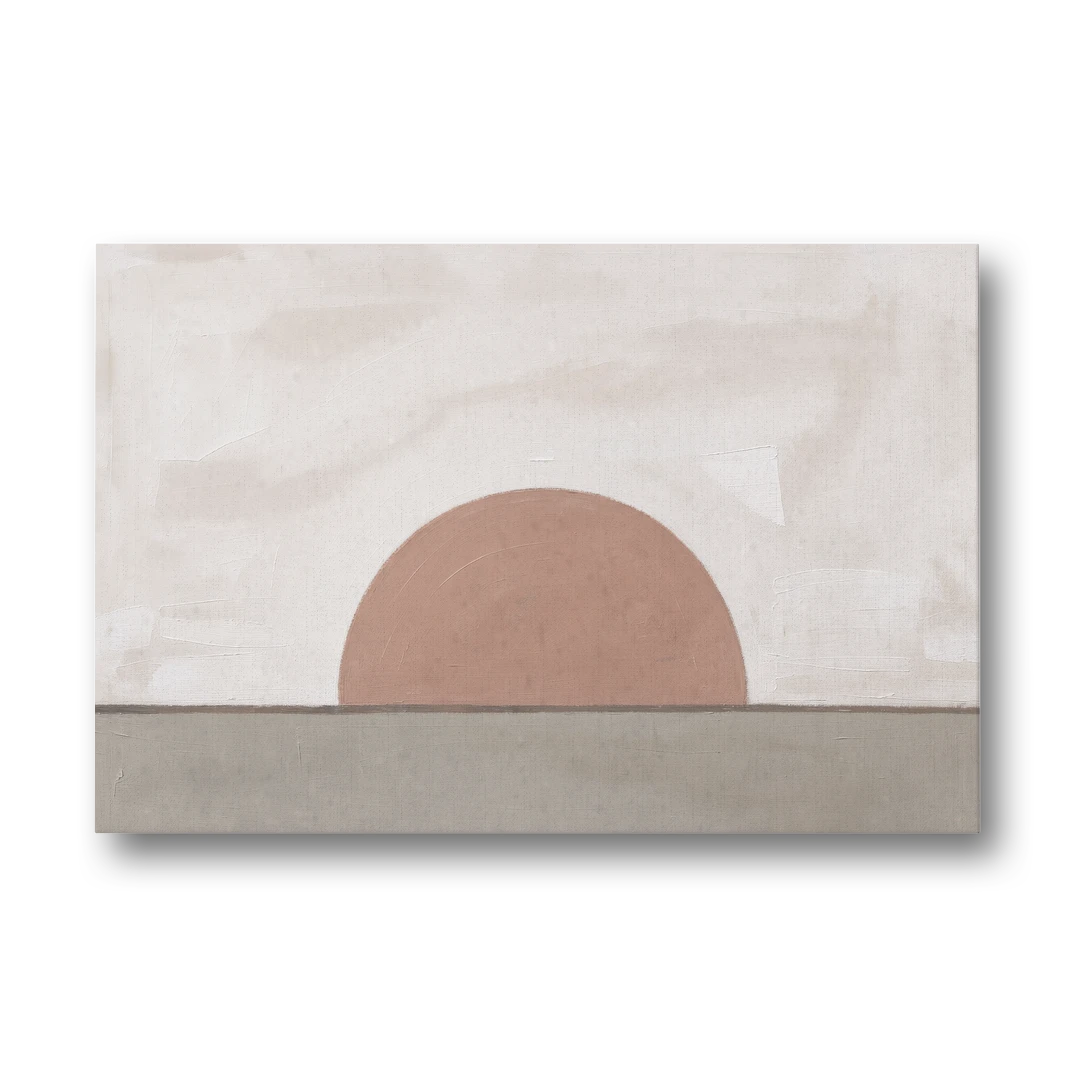 Earth Tone Abstract Art with Adobe Rose Half Sun - Canvas Wall Art - Front