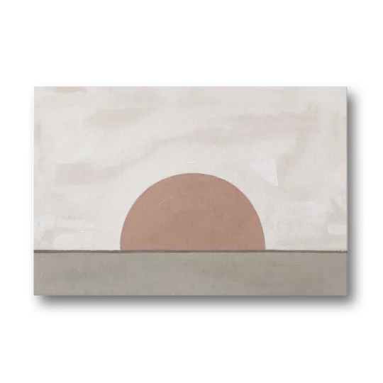 Earth Tone Abstract Art with Adobe Rose Half Sun - Canvas Wall Art - Front