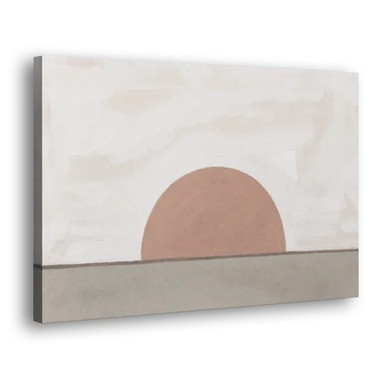 Earth Tone Abstract Art with Adobe Rose Half Sun - Canvas Wall Art - Side