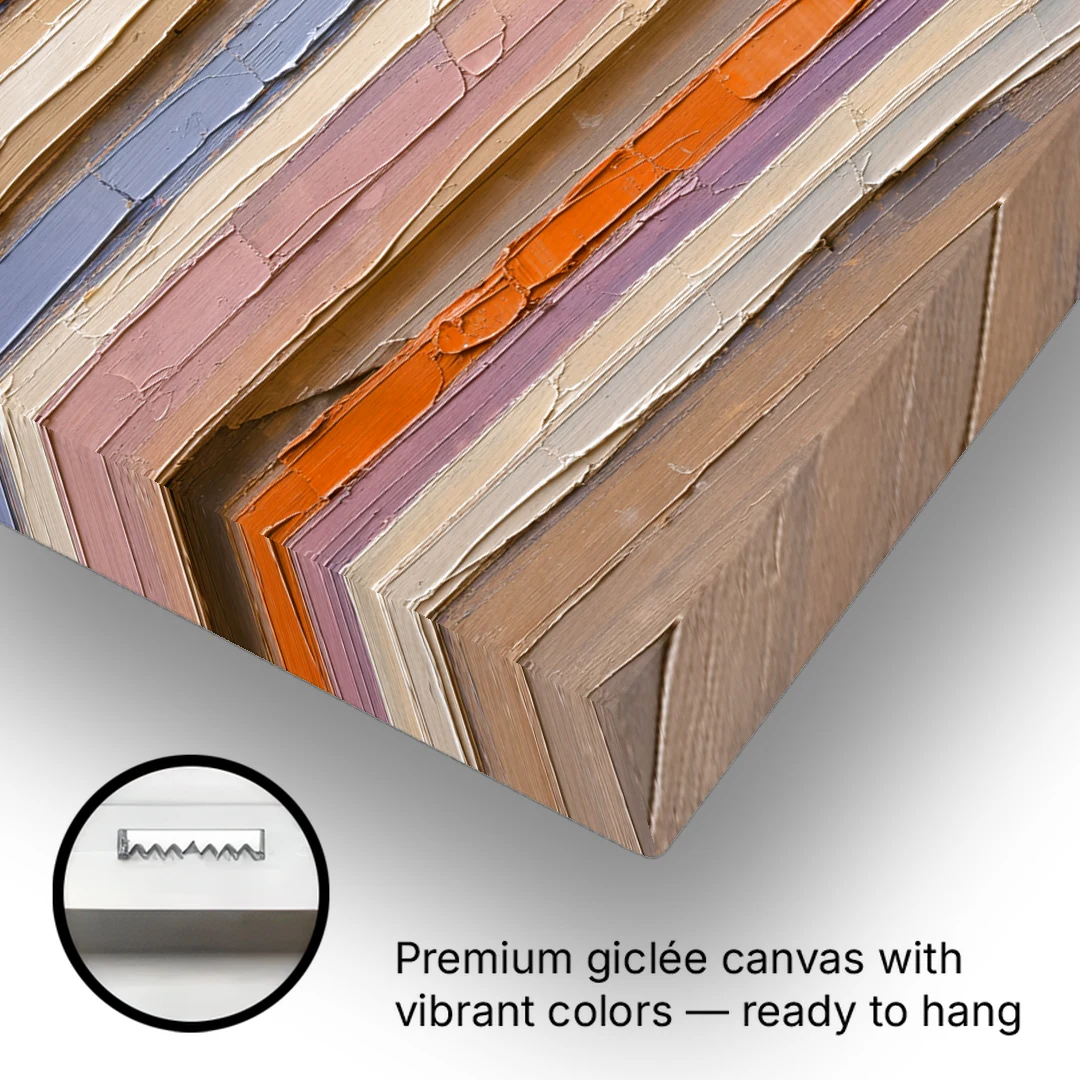 Earth Tone Abstract Eroded Canyon Strata - Canvas Wall Art - Gallery Wrap Corner