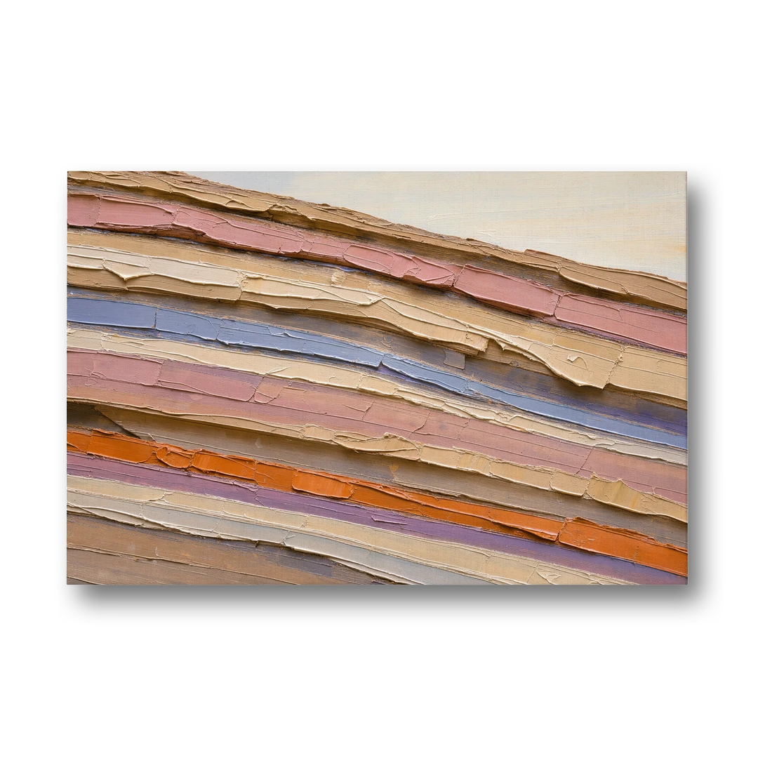 Earth Tone Abstract Eroded Canyon Strata - Canvas Wall Art - Front
