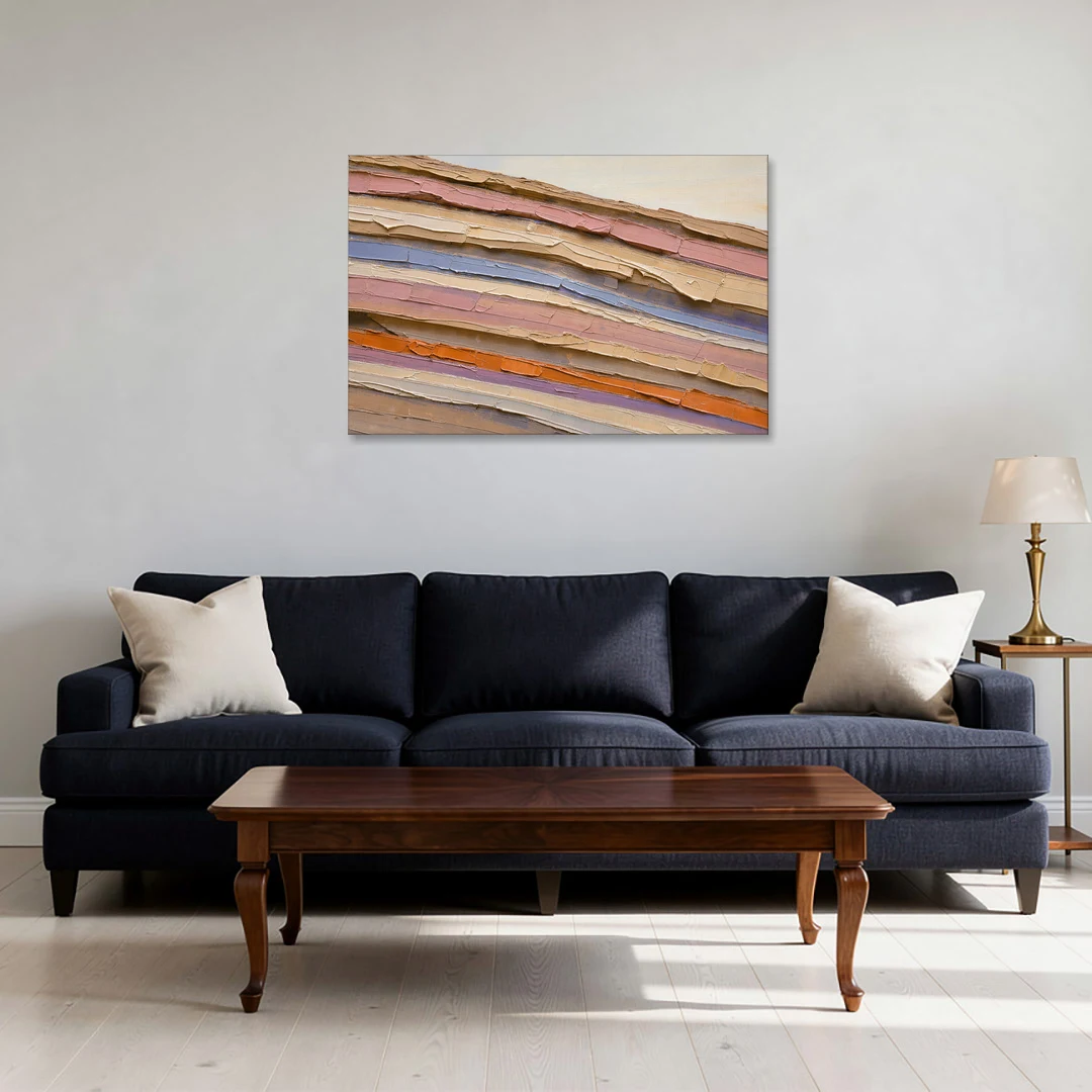 Earth Tone Abstract Eroded Canyon Strata - Canvas Wall Art - Sofa - 36x24
