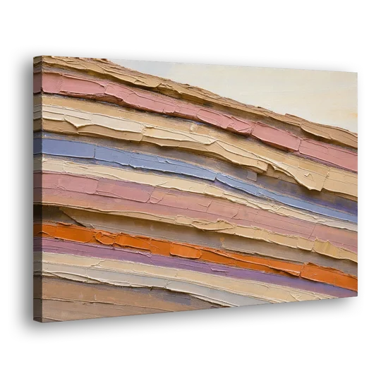 Earth Tone Abstract Eroded Canyon Strata - Canvas Wall Art - Side