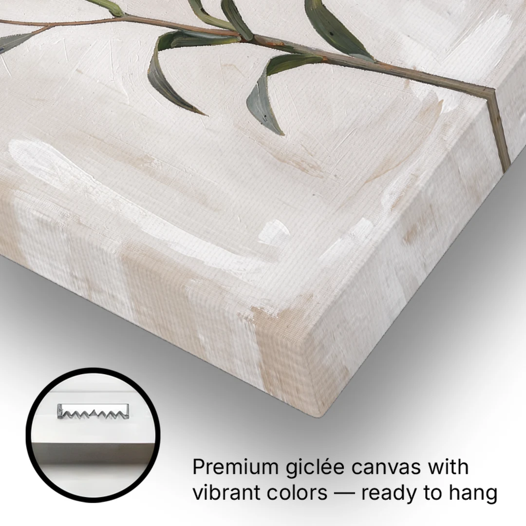Easter Wall Decor with a Single White Lily - Canvas Wall Art - Gallery Wrap Corner
