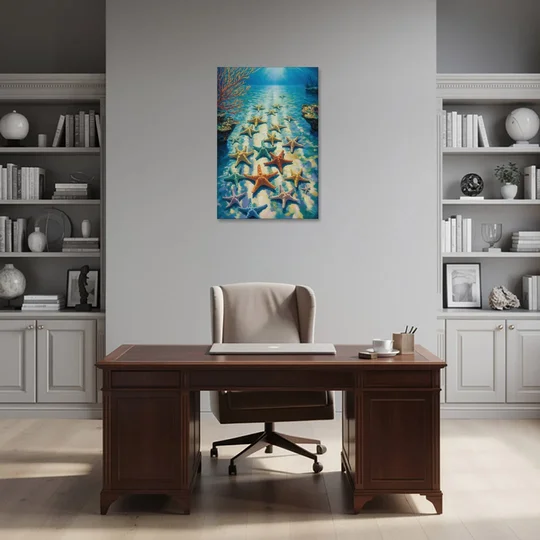 El Cielo Starfish Shallows - Canvas Wall Art - Office - 24x36