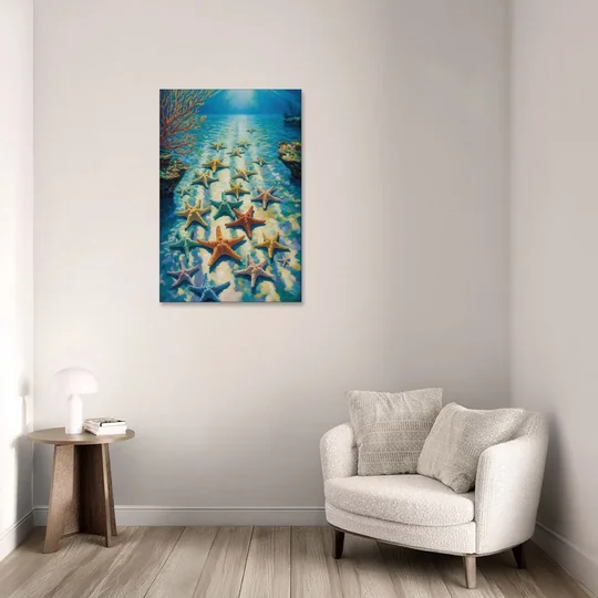 El Cielo Starfish Shallows - Canvas Wall Art - Sofa - 24x36