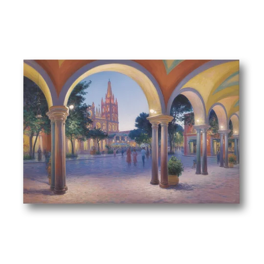 El Jardín Evening - Canvas Wall Art - Front