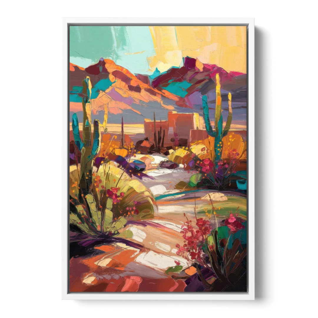 El Paso Borderland Beauty - White Framed Canvas Wall Art - Front