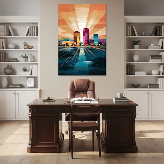 El Paso Downtown Vibes - Canvas Wall Art - Office - 40x60