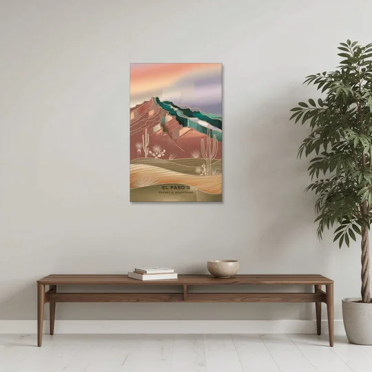 El Paso Franklin Mountains - Canvas Wall Art - Coffee Table - 24x36