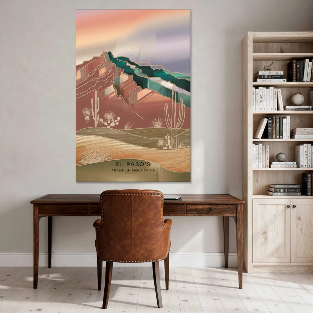 El Paso Franklin Mountains - Canvas Wall Art - Office - 40x60