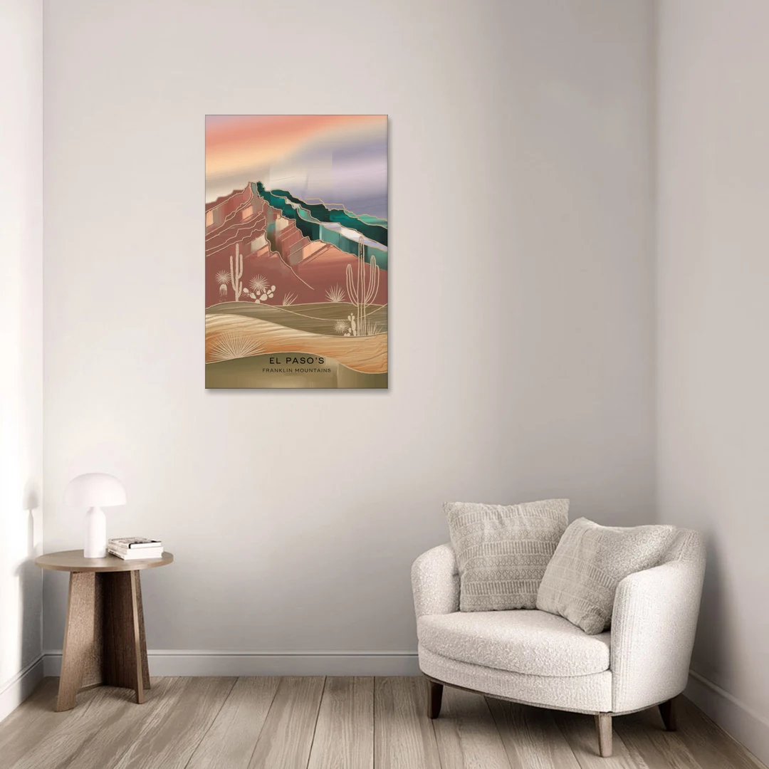 El Paso Franklin Mountains - Canvas Wall Art - Sofa - 24x36