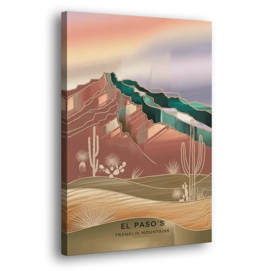 El Paso Franklin Mountains - Canvas Wall Art - Side